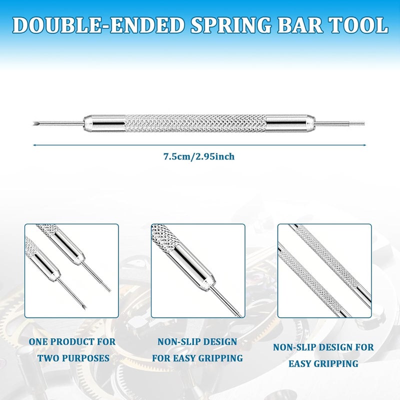 Grngven 2 Pack Watch Link Removal Kit, Watch Repair Tool for Bracelet Adjustment and Replacement, Pin Remover for Sizing Strap, Watch Band Adjustment Tool Kit with Extra Replacement Pins - Image 4